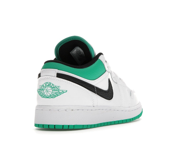 Jordan 1 Low White Lucky Green Tumbled Leather (GS)