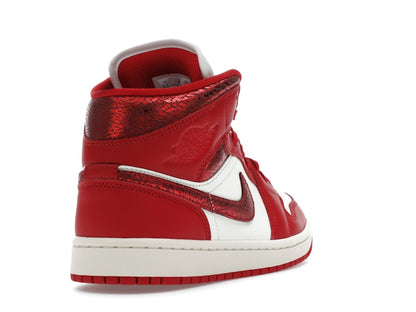 Jordan 1 Mid SE Red Cracked Leather (Women's)