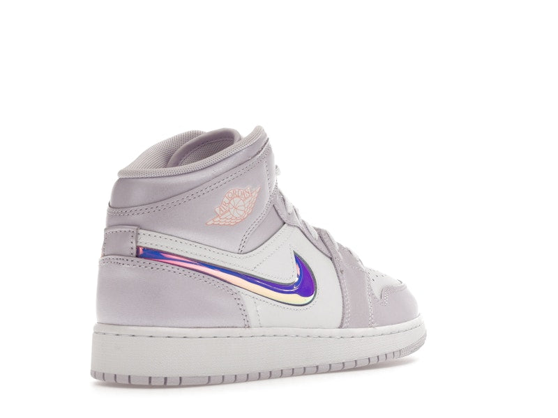 Jordan 1 Mid SE Barely Grape Iridescent Swoosh (GS)