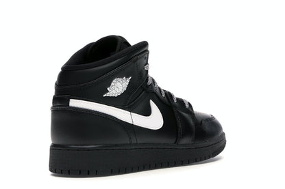 Jordan 1 Mid Black White Speckle (GS)