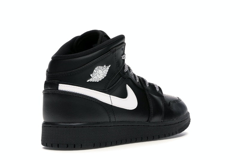 Jordan 1 Mid Black White Speckle (GS)