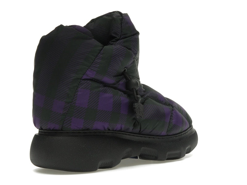 Burberry Check Pillow Boot Black Purple