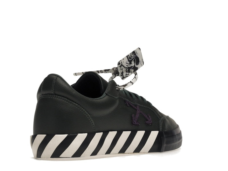 OFF-WHITE Vulc Low Dark Green Leather