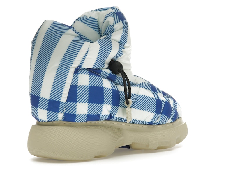 Burberry Check Pillow Boots Blue White