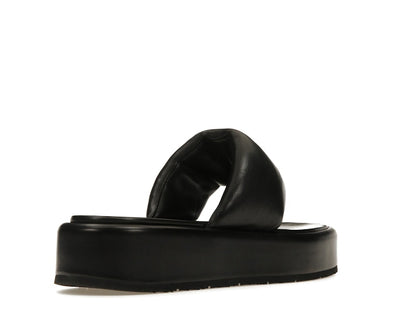 Prada Soft Padded 35mm Thong Wedge Sandals Black Nappa Leather
