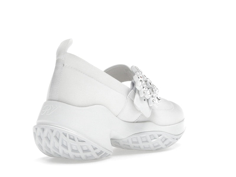 Roger Vivier Viv' Run Babies White Crystal Buckle (Women's)
