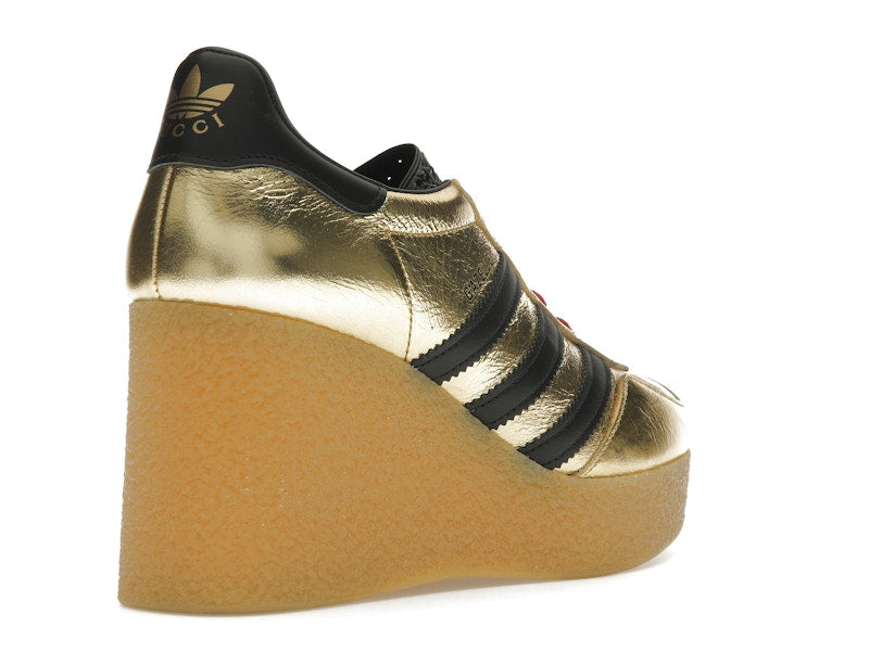 adidas x Gucci Gazelle Wedge Gold Metallic Black (Women's)