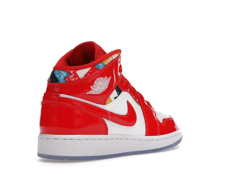 Jordan 1 Mid Barcelona Sweater Red Patent (GS)