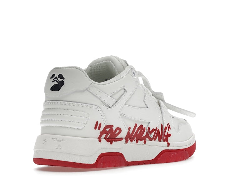 OFF-WHITE Out Of Office "OOO" Low Tops For Walking White White Red SS22