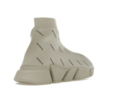 Balenciaga All Over Logo Speed 2.0 Beige