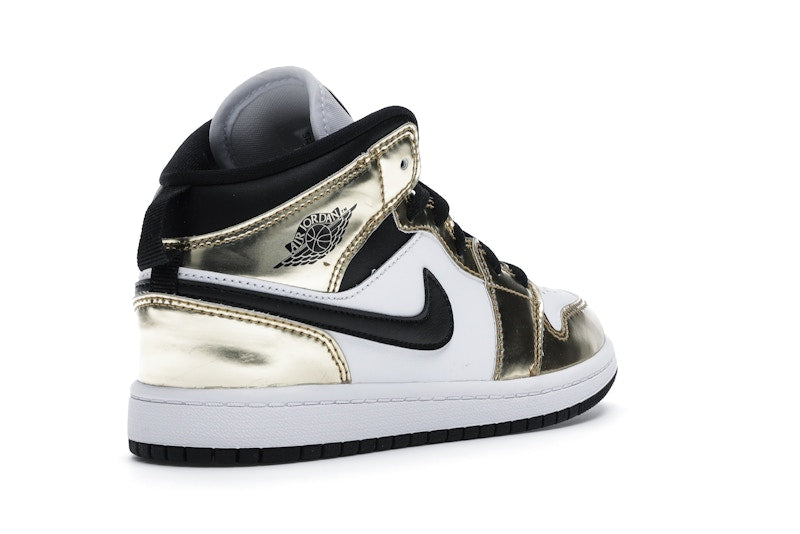 Jordan 1 Mid Metallic Gold Black White (PS)