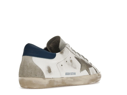 Golden Goose Super-Star White Royal Blue Grey Suede Patch