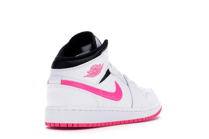 Jordan 1 Mid White Black Hyper Pink (GS)