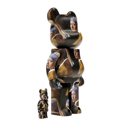 Bearbrick Johannes Vermeer (Girl with a Pearl Earring) 100% & 400% Set