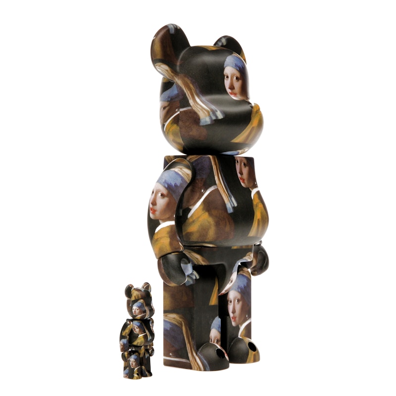 Bearbrick Johannes Vermeer (Girl with a Pearl Earring) 100% & 400% Set
