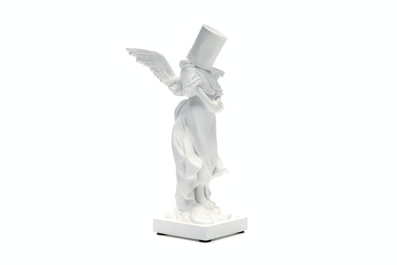 Banksy Bucket On Head Figure White