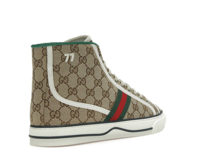 Gucci Tennis 1977 Canvas High Top Beige GG Print