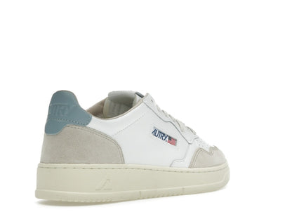 Autry Medalist Leather Low White Silver Blue