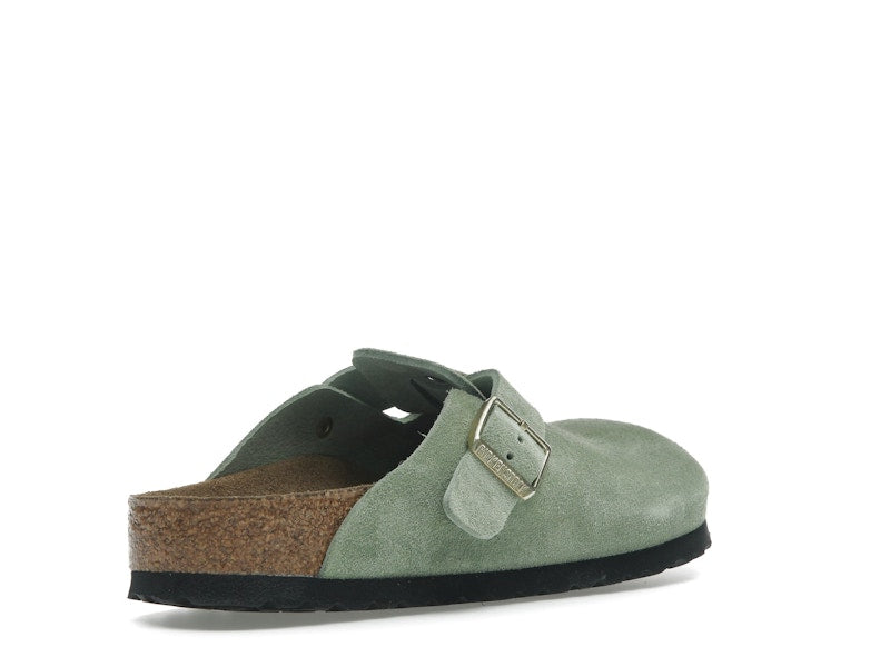 Birkenstock Boston Soft Footbed Suede Green Tea (Narrow Fit)