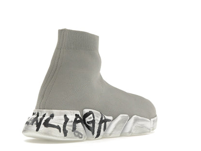 Balenciaga Speed 2.0 Graffiti Recycled Knit Grey White