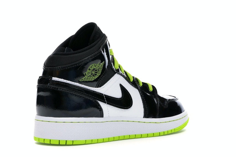 Jordan 1 Mid Black Cyber Mystic Green (GS)