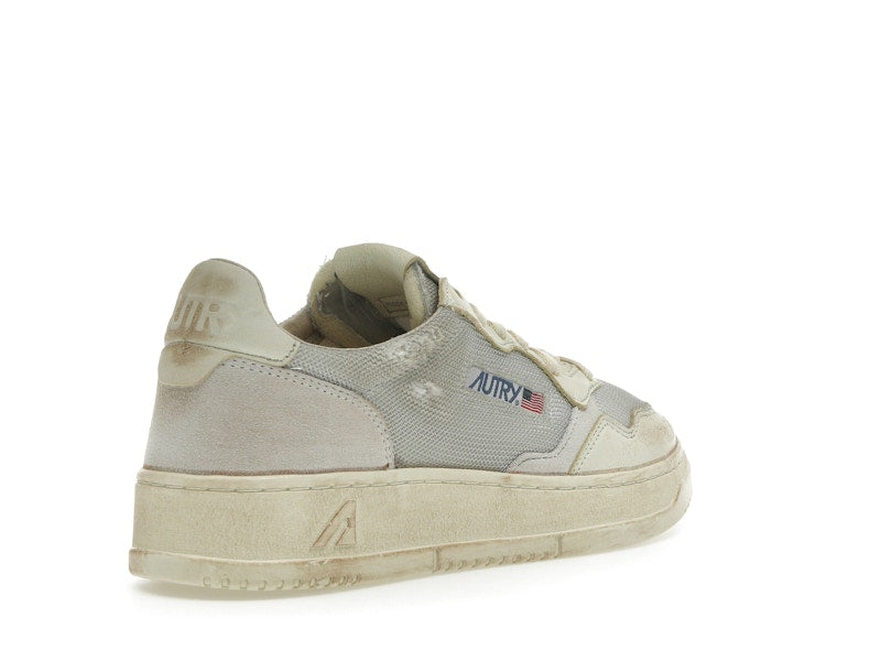 Autry Medalist Leather Low Grey White Super Vintage