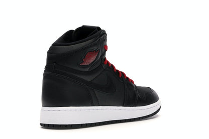 Jordan 1 Retro High Black Satin Gym Red Black (GS)