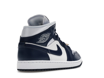 Jordan 1 Mid Football Grey White Midnight Navy (Women's)
