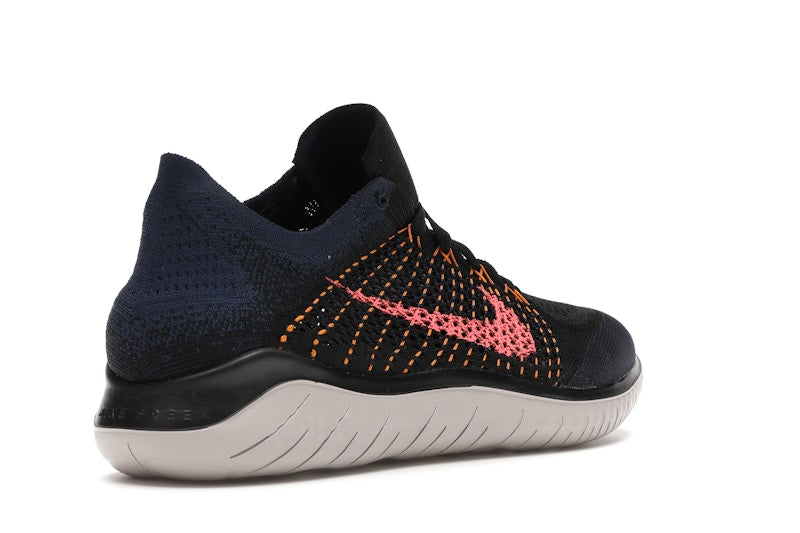 Nike Free RN Flyknit 2018 Black Flash Crimson Orange Peel