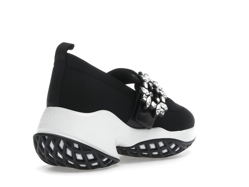 Roger Vivier Viv' Run Babies Black White Crystal Buckle (Women's)