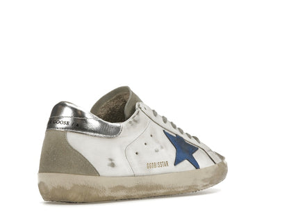 Golden Goose Super-Star White Elecctric Blue Silver