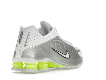Nike Shox R4 White Metallic Silver Volt (Women's)