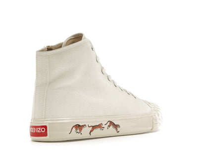 Kenzo School High Top Trainers Tiger Sole Off White