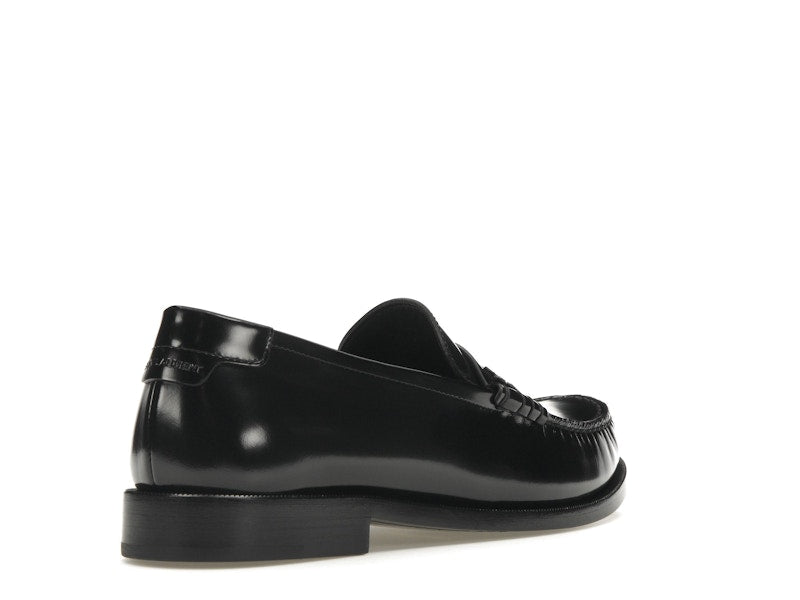 Saint Laurent Le Loafer Penny Slippers Black Leather