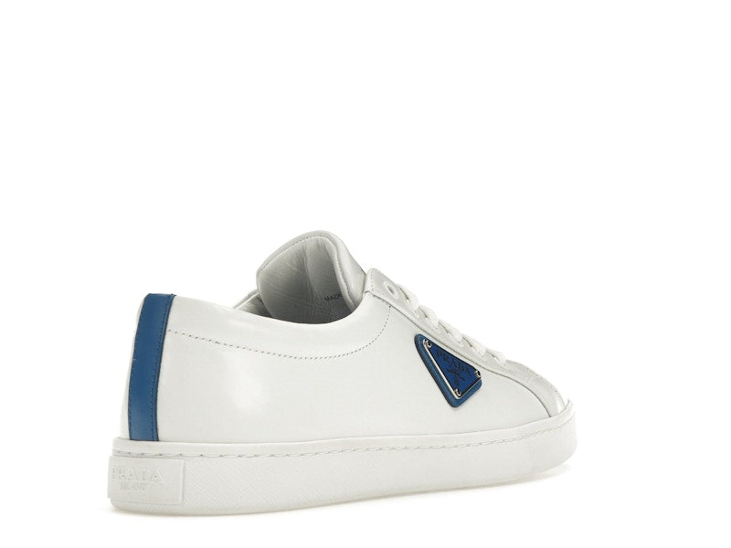 Prada Court Sneaker White Blue Leather (Women's)