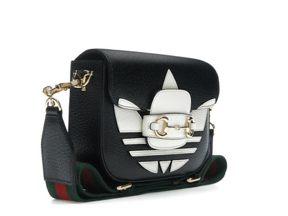 Gucci x adidas Horsebit 1955 Shoulder Bag Black/White