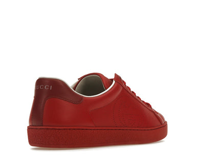 Gucci Ace Perforated Interlocking G Red