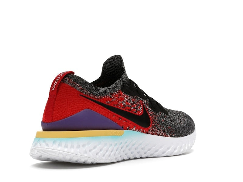 Nike Epic React Flyknit 2 Black Hyper Jade University Red