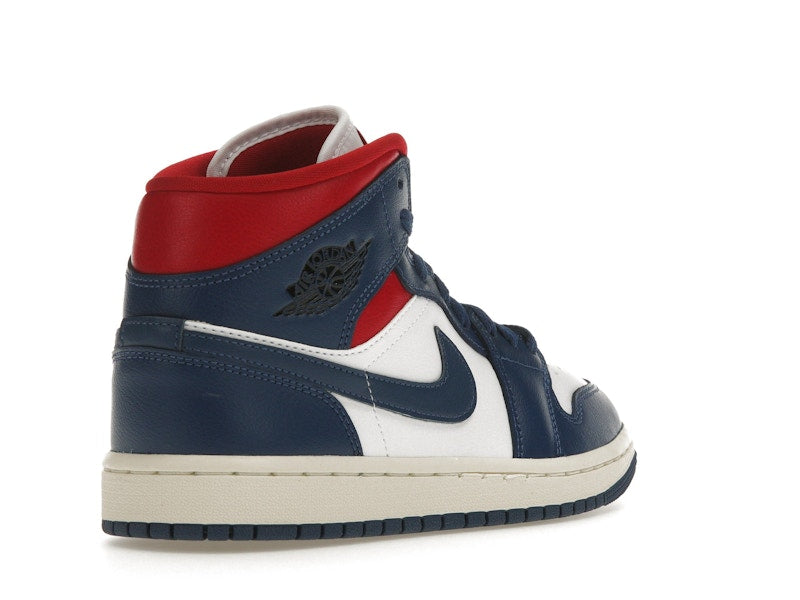Jordan 1 Mid French Blue Gym Red (Women's)