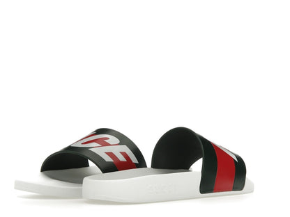 Palace x Gucci Logo Web Slide Sandal White