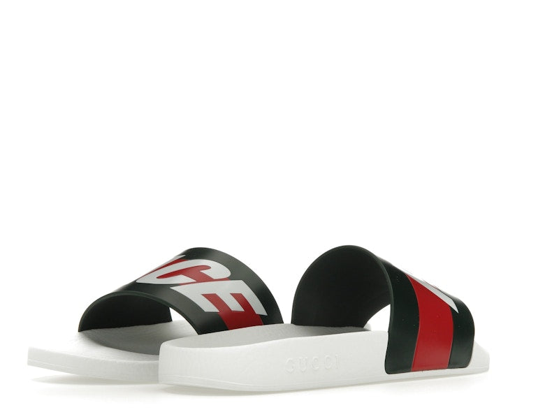 Palace x Gucci Logo Web Slide Sandal White
