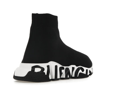 Balenciaga Speed Graffiti Trainers White Black Logo (Women's)