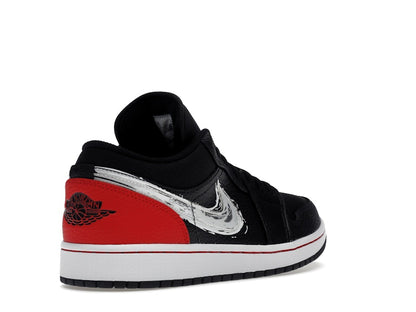 Jordan 1 Low Brushstroke Swoosh Black