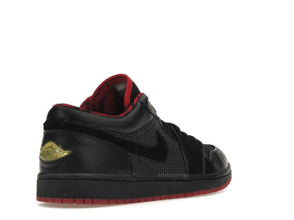 Jordan 1 Retro Low Black Metallic Silver Varsity Red