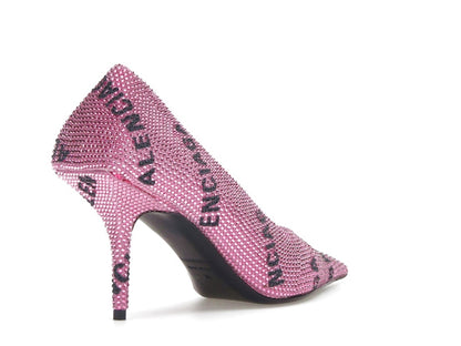 Balenciaga Square Knife Embellished Pumps Pink Black (Women's)