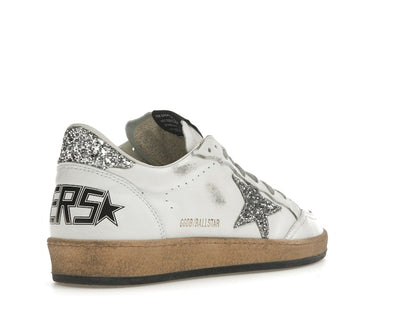 Golden Goose Ball Star White Silver Glitter (Women's)
