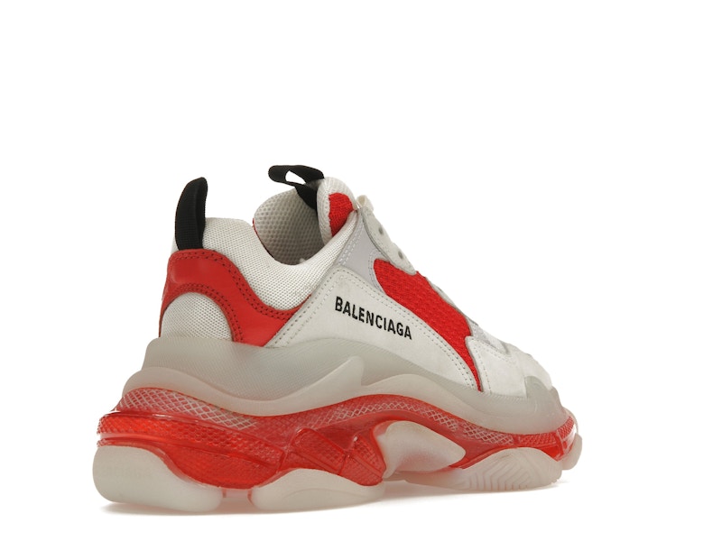 Balenciaga Triple S Clear Sole White Red
