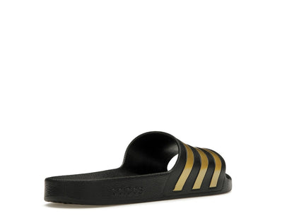 adidas Adilette Aqua Slides Core Black Gold Metallic