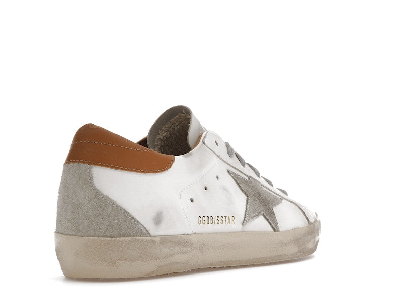 Golden Goose Super-Star White Vacchetta Tan Grey Suede Patch (Women's)