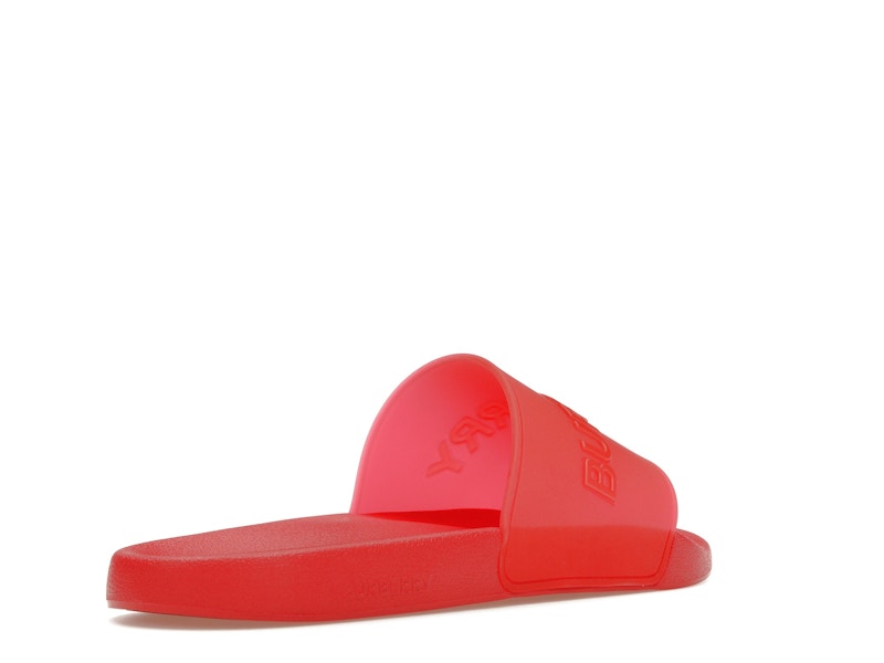 Burberry Embossed Logo Slides Bright Red